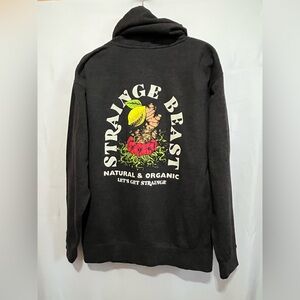 Strainge Beast Hard Kombucha Mens Large Zip Graphic Hoodie Sweatshirt Charcoal